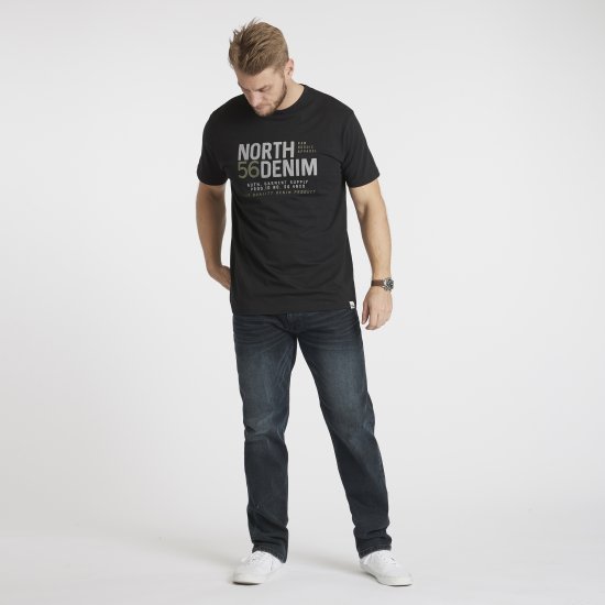 North Latitude Denim Printed T-Shirt Black TALL - TALL T-shirts - T-Shirts Überlänge Herren