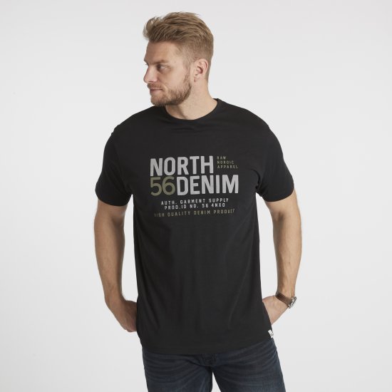 North Latitude Denim Printed T-Shirt Black TALL - TALL T-shirts - T-Shirts Überlänge Herren
