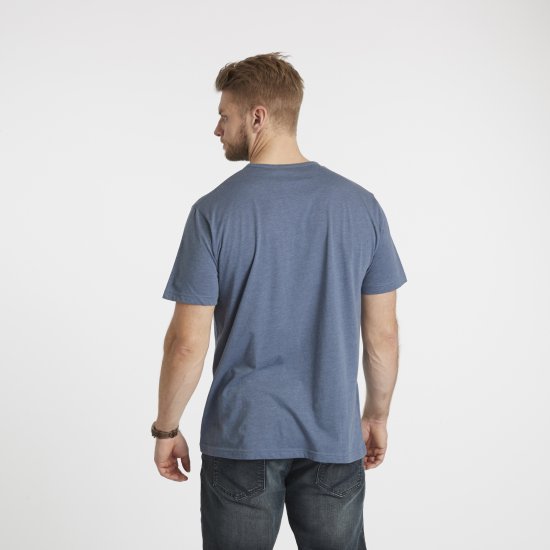 North Latitude Denim Printed T-Shirt Blue Melange TALL - TALL T-shirts - T-Shirts Überlänge Herren
