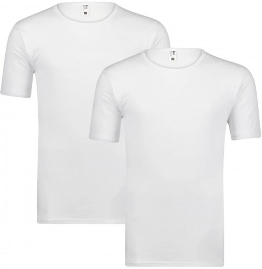 Adamo Royal Fine Ribbed Under-T-shirt 2-Pack White - Herrenunterwäsche & Bademode in großen Größen - Herrenunterwäsche & Bademode in großen Größen