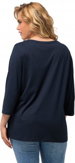 Ulla Popken City Name Graphic Tee Navy - Bedruckte T-shirts für herren - 