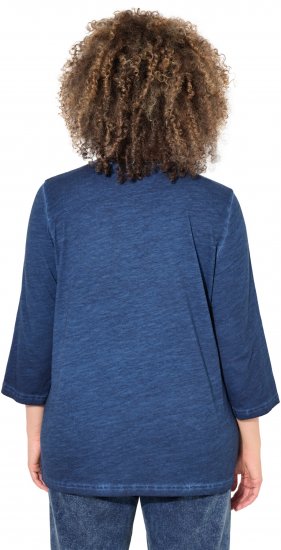 Ulla Popken UNIQUE Embroidered 3/4 Sleeve Tee Ink Blue - T-Shirts - T-Shirts für Damen