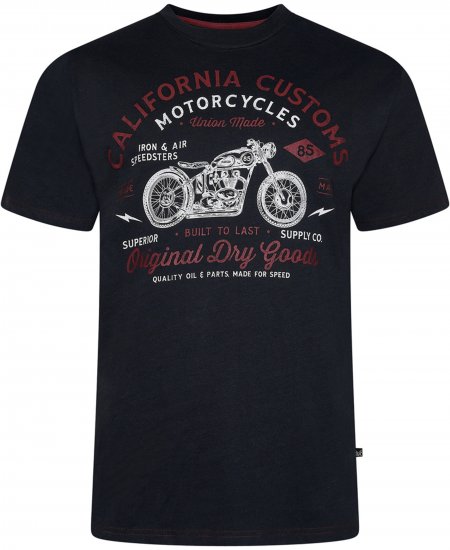 Kam Jeans 5787 California Customs Print Tee Black - Herren-T-shirts - Herren-T-Shirts in großen Größen