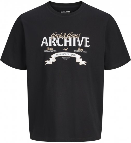 Jack & Jones Dover Denim O-Neck T-Shirt Black - Herren-T-shirts - Herren-T-Shirts in großen Größen