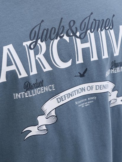 Jack & Jones Dover Denim O-Neck T-Shirt Grey - Herren-T-shirts - Herren-T-Shirts in großen Größen