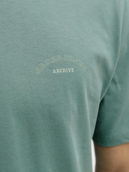 Jack & Jones College Logo Crew Neck T-Shirt Turquoise - Herren-T-shirts - Herren-T-Shirts in großen Größen