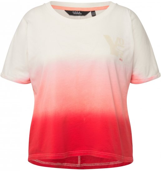 Ulla Popken Dip Dyed Short Sleeve Logo Tee Off-White - Bedruckte T-shirts für herren - 
