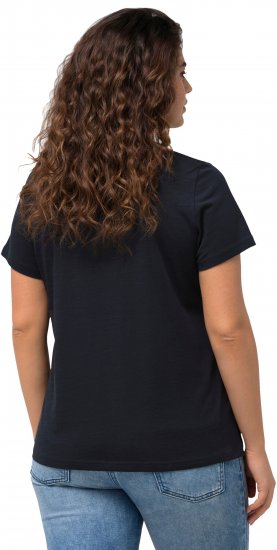 Ulla Popken BISOUS Short Sleeve Graphic Tee Navy Blue - Bedruckte T-shirts für herren - 