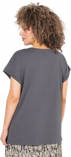 Ulla Popken LOVE Short Sleeve Graphic Tee Graphite Grey - Bedruckte T-shirts für herren - 