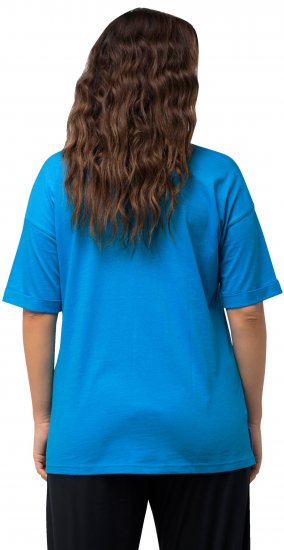 Ulla Popken LOVE Short Sleeve Graphic Tee Sapphire Blue - Bedruckte T-shirts für herren - 