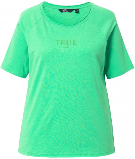 Ulla Popken TRUE Lettering Short Sleeve Tee Mint Green - Bedruckte T-shirts für herren - 