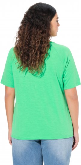 Ulla Popken TRUE Lettering Short Sleeve Tee Mint Green - Bedruckte T-shirts für herren - 