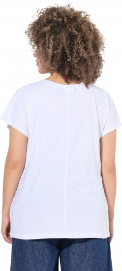 Ulla Popken Cross Stitch Short Sleeve Tee Snow White - Bedruckte T-shirts für herren - Bedruckte Damen-T-Shirts