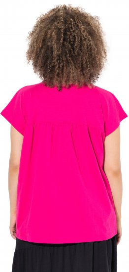 Ulla Popken Free Spirit Butterfly Cap Sleeve Graphic Tee Magenta Pink - Bedruckte T-shirts für herren - 
