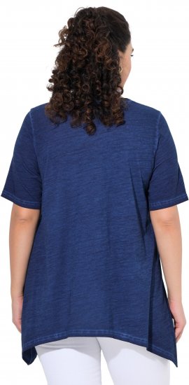 Ulla Popken Sunset Lettering Short Sleeve Graphic Tee Ink Blue - Bedruckte T-shirts für herren - 