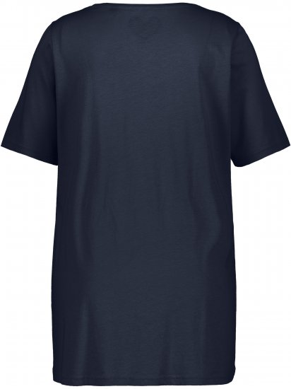 Ulla Popken Essential Front Pleat Tee Navy Blue - T-Shirts - T-Shirts für Damen
