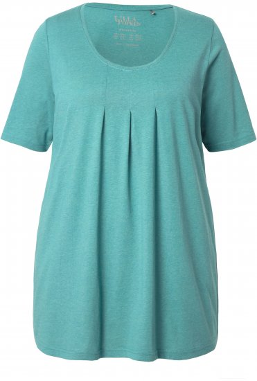Ulla Popken Essential Front Pleat Tee Green - T-Shirts - T-Shirts für Damen
