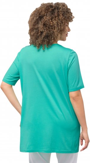 Ulla Popken Essential Front Pleat Tee Turquoise Green - T-Shirts - T-Shirts für Damen