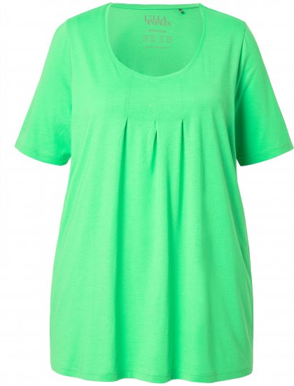 Ulla Popken Essential Front Pleat Tee Mint Green - T-Shirts - T-Shirts für Damen