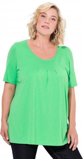 Ulla Popken Essential Front Pleat Tee Mint Green - T-Shirts - T-Shirts für Damen