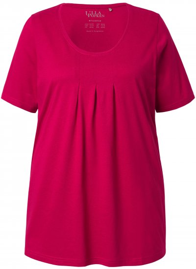 Ulla Popken Essential Front Pleat Tee Dark Raspberry - T-Shirts - T-Shirts für Damen