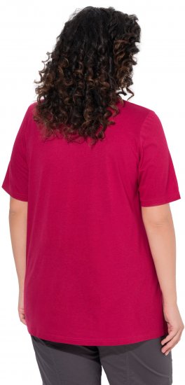 Ulla Popken Essential Front Pleat Tee Dark Raspberry - T-Shirts - T-Shirts für Damen