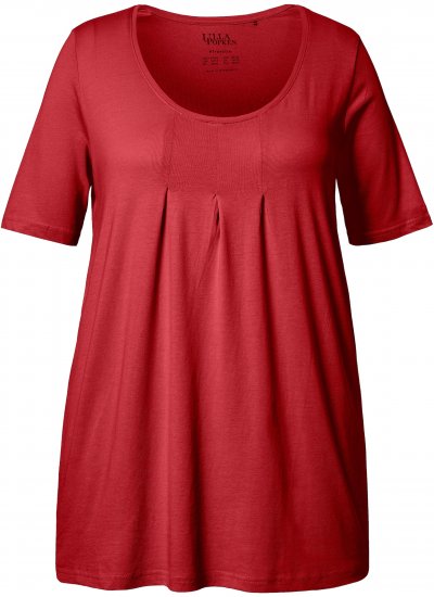Ulla Popken Essential Front Pleat Tee Poppy - T-Shirts - 