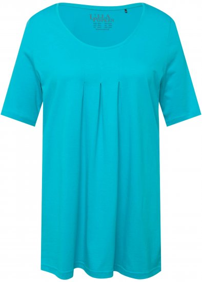 Ulla Popken Essential Front Pleat Tee Deep Aqua - T-Shirts - 