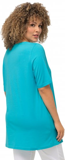 Ulla Popken Essential Front Pleat Tee Deep Aqua - T-Shirts - 