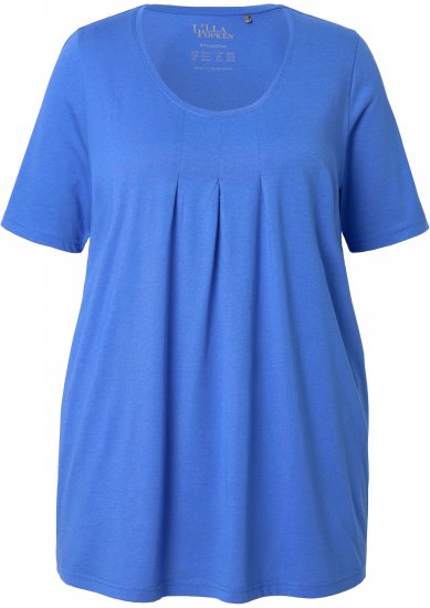 Ulla Popken Essential Front Pleat Tee Peacock Blue - T-Shirts - T-Shirts für Damen