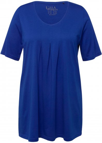 Ulla Popken Essential Front Pleat Tee Cobalt Blue - T-Shirts - 