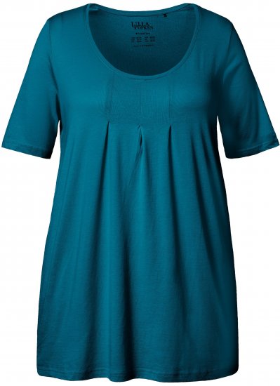 Ulla Popken Essential Front Pleat Tee Cerulean - T-Shirts - T-Shirts für Damen