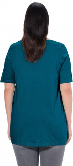 Ulla Popken Essential Front Pleat Tee Cerulean - T-Shirts - T-Shirts für Damen