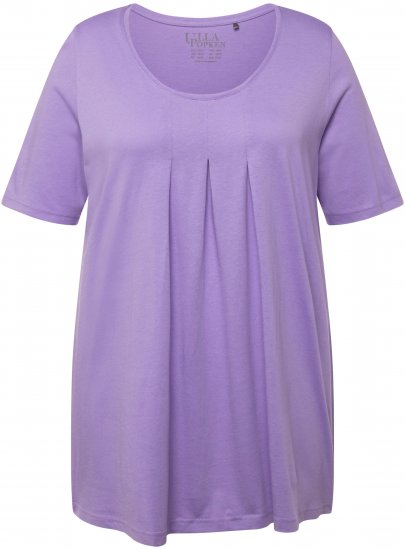Ulla Popken Essential Front Pleat Tee Pale Lilac - T-Shirts - 