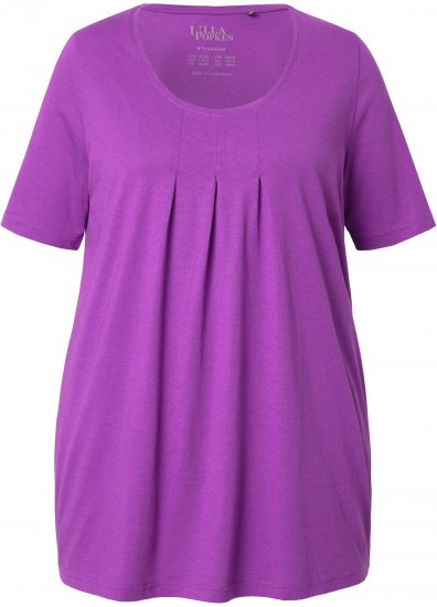 Ulla Popken Essential Front Pleat Tee Purple - T-Shirts - 