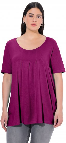 Ulla Popken Essential Front Pleat Tee Berry - T-Shirts - T-Shirts für Damen