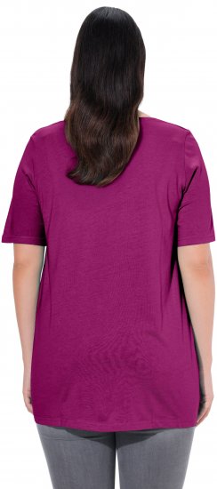 Ulla Popken Essential Front Pleat Tee Berry - T-Shirts - T-Shirts für Damen