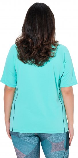 Ulla Popken Piping Accent Functional UVP 50+ Stretch Knit Top Aqua Green - T-Shirts - T-Shirts für Damen