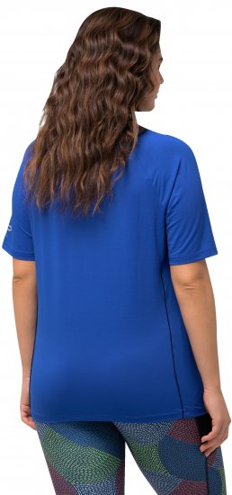 Ulla Popken Piping Accent Functional UVP 50+ Stretch Knit Top Royal Blue - T-Shirts - T-Shirts für Damen