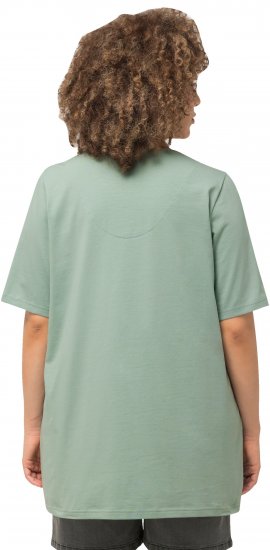 Ulla Popken Essential Notch Neck Stretch Tee Light Moss Green - T-Shirts - 