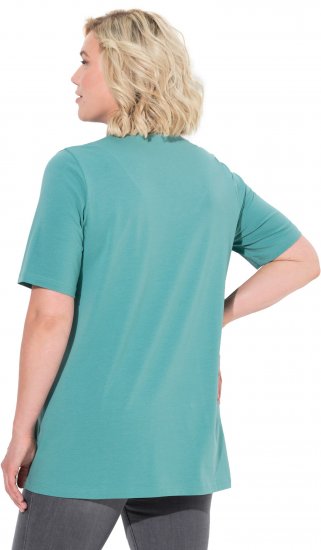 Ulla Popken Essential Notch Neck Stretch Tee Pale Green - T-Shirts - T-Shirts für Damen
