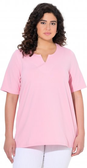 Ulla Popken Essential Notch Neck Stretch Tee Pink - T-Shirts - T-Shirts für Damen