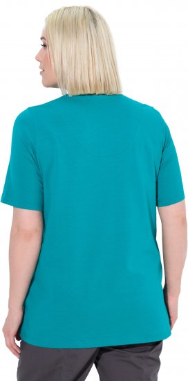 Ulla Popken Essential Notch Neck Stretch Tee Teal - T-Shirts - 