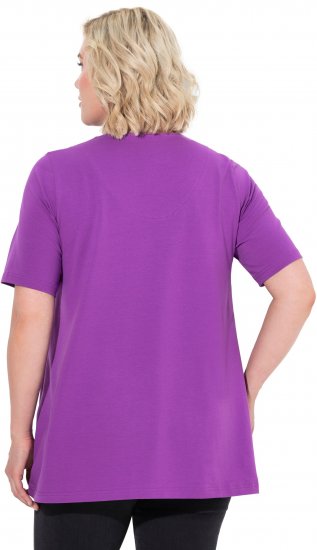 Ulla Popken Essential Notch Neck Stretch Tee Purple - T-Shirts - 