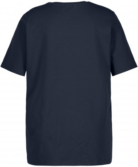 Ulla Popken Essential Round Neck Stretch Tee Navy Blue - T-Shirts - T-Shirts für Damen