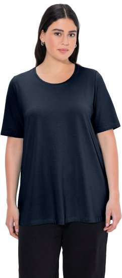Ulla Popken Essential Round Neck Stretch Tee Navy Blue - T-Shirts - T-Shirts für Damen