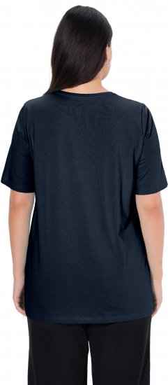 Ulla Popken Essential Round Neck Stretch Tee Navy Blue - T-Shirts - T-Shirts für Damen