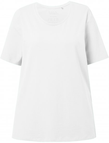 Ulla Popken Essential Round Neck Stretch Tee Snow White - T-Shirts - 