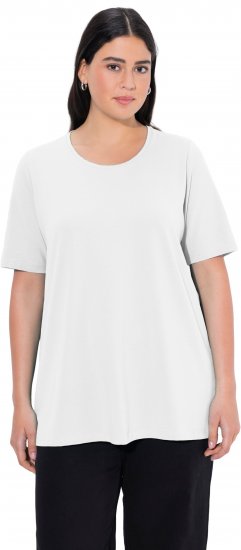 Ulla Popken Essential Round Neck Stretch Tee Snow White - T-Shirts - 