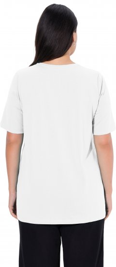 Ulla Popken Essential Round Neck Stretch Tee Snow White - T-Shirts - 